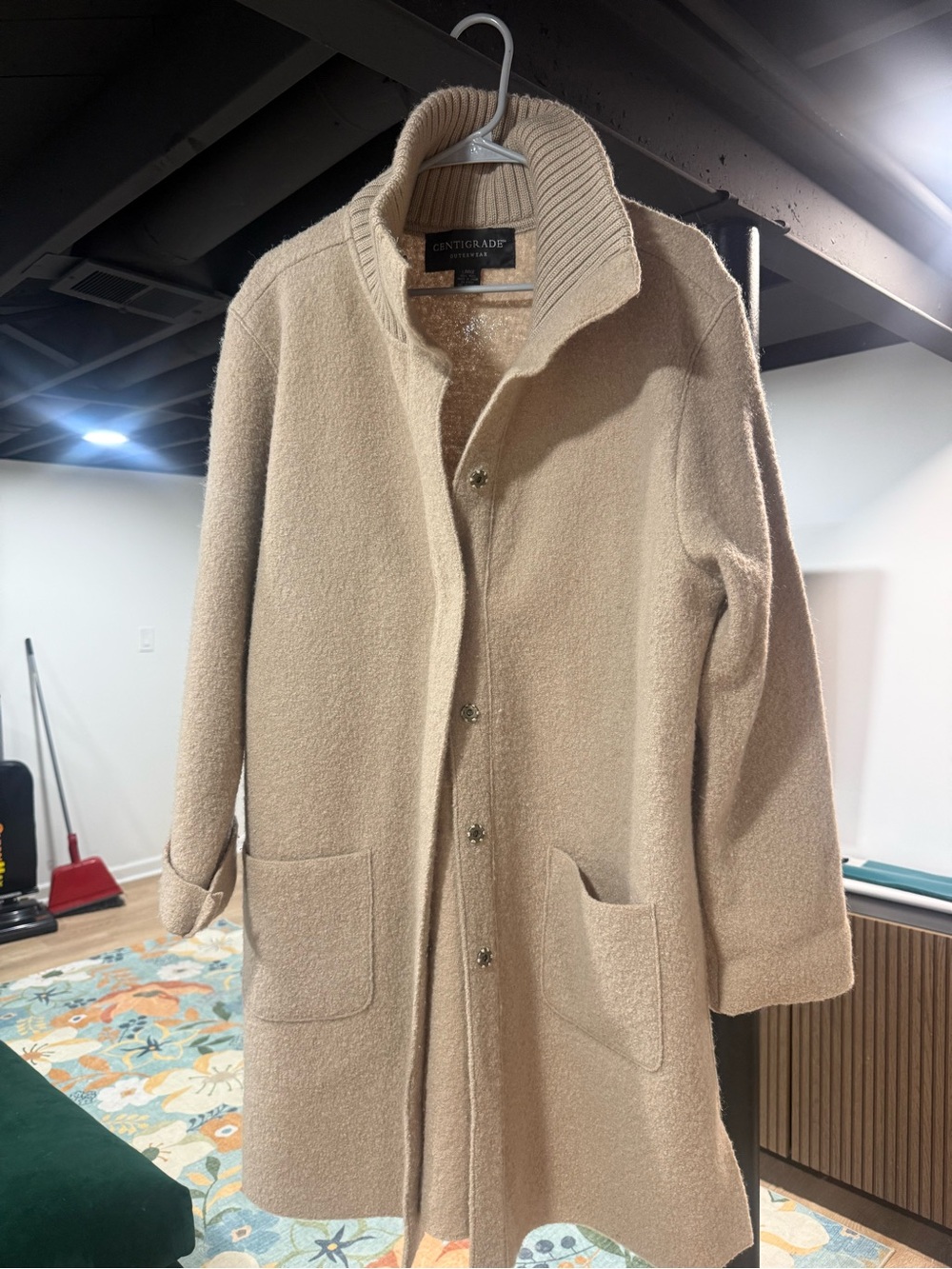 Centigrade Size L  Beige Wool-Blend Coat